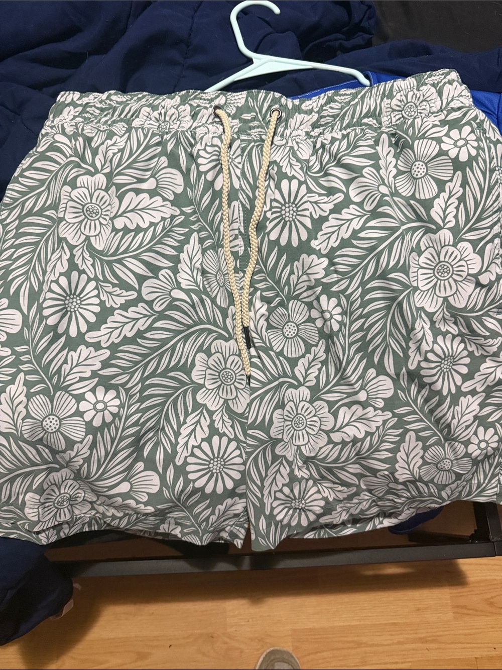 Fair Harbor Sage Green Floral Swim Trunks